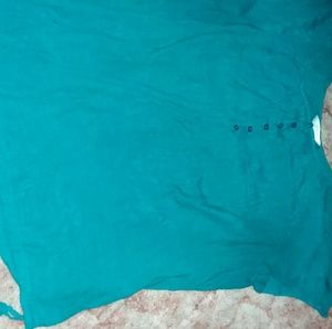 Cj banks short sleeve teal blouse,2x.